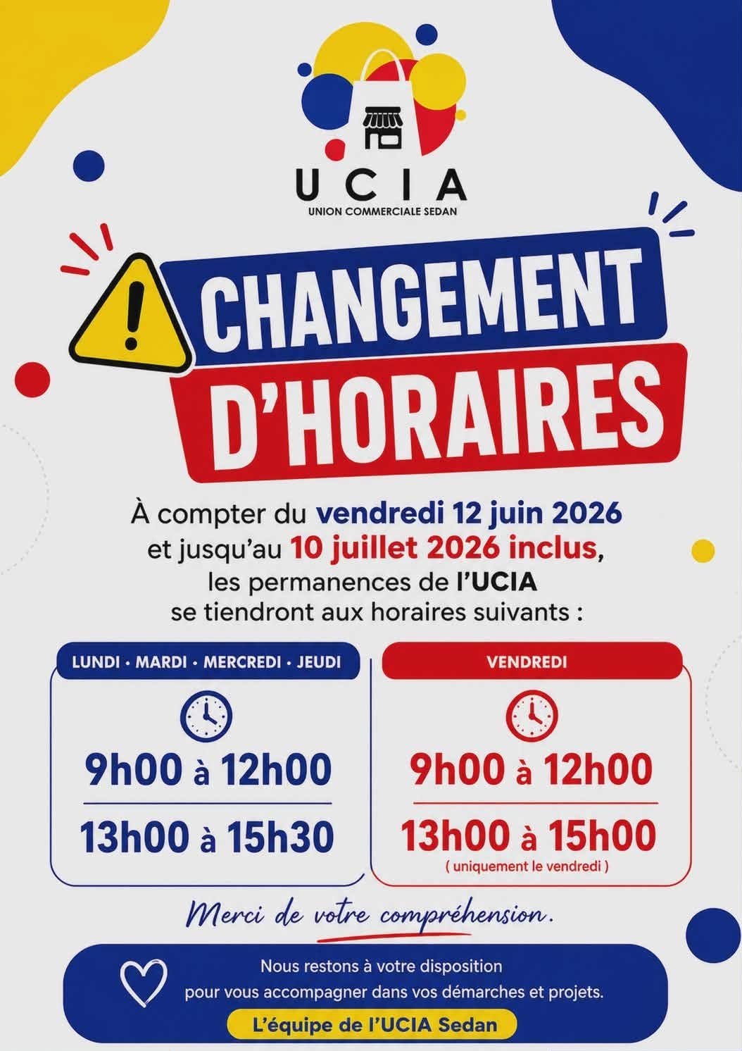 Nouveaux horaires